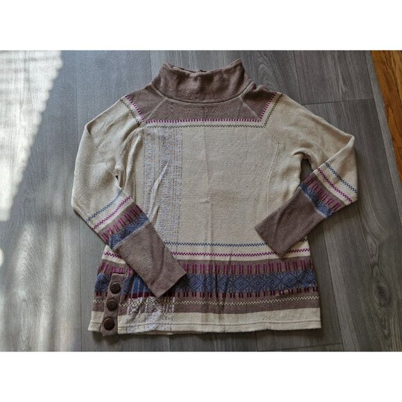 Orvis Womens Medium Knit Sweater With Button Detail & Turtleneck M - Picture 2 of 10